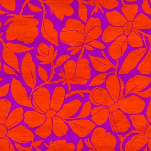 Big Bold Floral in Purple And Orange
