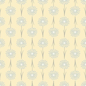 Small Dandelion Delight floral in yellow and light blue- French Country