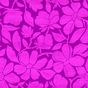 Big Bold Floral in Hot Pink and Hot Purple