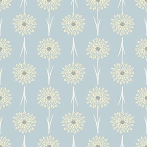 Large Dandelion Delight floral in yellow and light blue- French Country