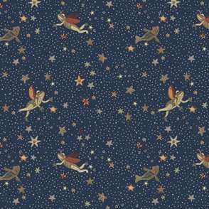  Flying Frogs in Navy | 12" Repeat