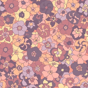 Retro Floral (28") - orange, yellow, purple (ST2022RF)