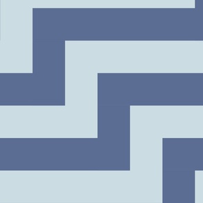 Geometric Zigzag Stripe in Blue (Large)