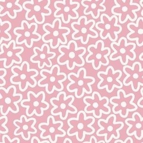 Doodle Flowers in Muted Dusty Pink (Small)