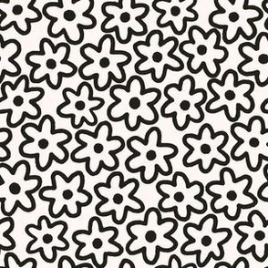 Doodle Flowers in Black and White (Small)