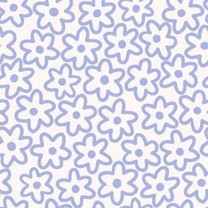 Doodle Flowers in Periwinkle Blue (Small)