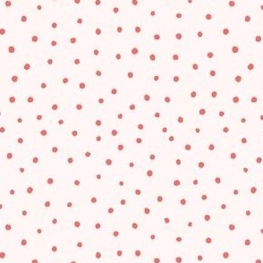 Doodle Polka Dots in Muted Red and Cream