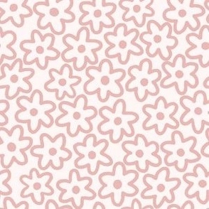 Doodle Flowers in Dusty Rose Pink (Small)
