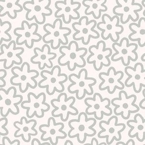 Doodle Flowers in Muted Sage Green (Small)