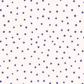 Doodle Polka Dots in Dark Blue and Cream