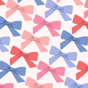 Sweet Multicolor Bows in Blue, Red and Pink (Jumbo)