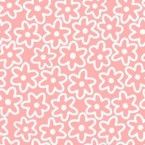 Doodle Flowers in Peachy Pink (Small)