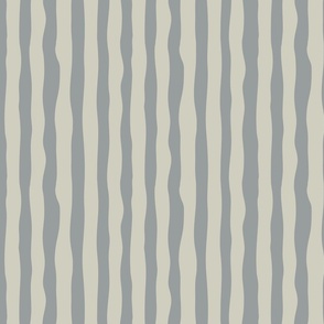 Cream & Gray wonky stripe: coordinate to Nocturnal Raccoons, Large scale, rotated