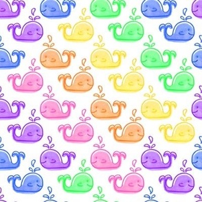 Preppy Baby Rainbow Whale Print Roller Childrenswear