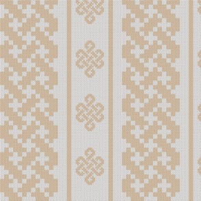 cable knit Celtic knots in beige