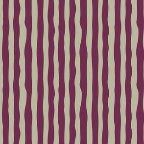 Burgundy Maroon & tan/gray wonky stripe: coordinate to Nocturnal Raccoons, Large scale, rotated