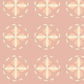 medium // geometric circle cross hand drawn salmon pink