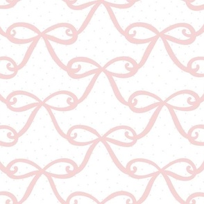 Scattered Bow - Ballet Pink with Dots