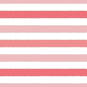 1 inch Peachy Pink Stripes Horizontal