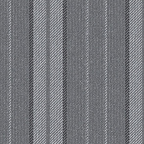 Woven Woollen Striped Twill Charcoal Grey
