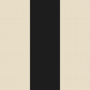 6 inch wide cabana vertical awning  stripes in black and beige linen texture.
