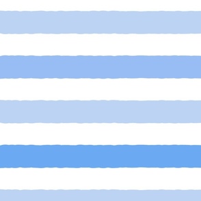2 inch Light Blue Painted Stripes on White (Horizontal)