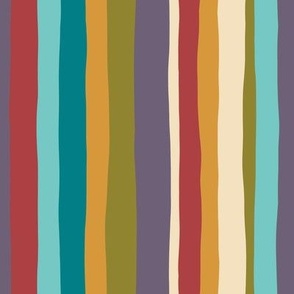 Bright and Colourful Hand Drawn Stripes // Medium // Rainbow 