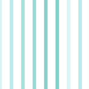 Stripes in Shades of Turquoise - Coastal - Teal - Ocean - Sea - Seaside - Beach - Geometric - Minimalist - Classic - Traditional - Vertical Lines - Vertical Stripes