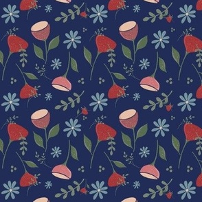 tulip pattern navy, small scale