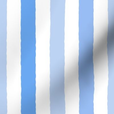 1 inch Light Blue Painted Stripes on White (Vertical)