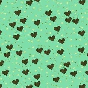 St Patrick's day themed green, yellow and gold heart design