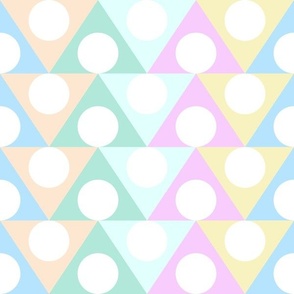 simple pastel triangles with circles grid lattice four inch extra large interlocking triangles kitchen wallpaper baby bedding gender neutral