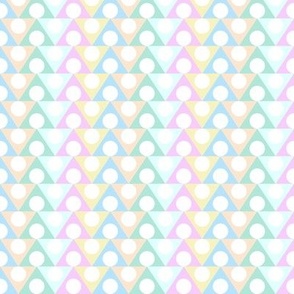 simple pastel triangles with circles grid lattice one inch extra small interlocking triangles kitchen wallpaper baby bedding gender neutral