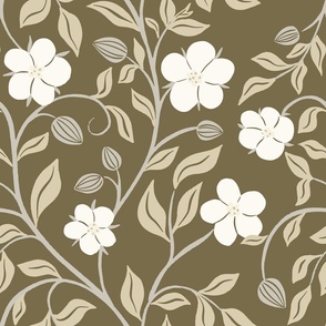 [JUMBO] Scarlet Pimpernel English Florals and Buds - Neutrals #P240069