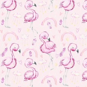 Flamingo Toss White Scallops on Pink