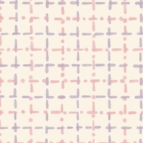 Watercolor dots and dashes grid