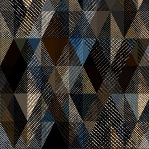 Dark brown, blue rhombic textured pattern. Brown, blue ribbed texture. 