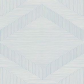 Large diamond made of white lines on textured light blue background