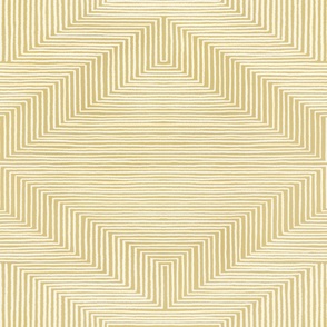 Large diamond made of white lines on textured golden mustard yellow background