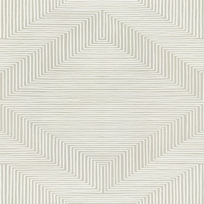 Large diamond made of white lines on textured light sage green background