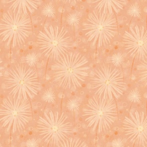 Dandelion Fluff | Textured Neutral Tan | Abstract Whimsical Flowers & Bokeh