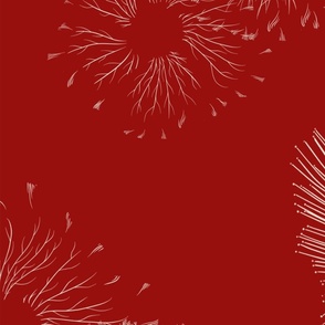 Lehua | LineArt on Red, XLarge