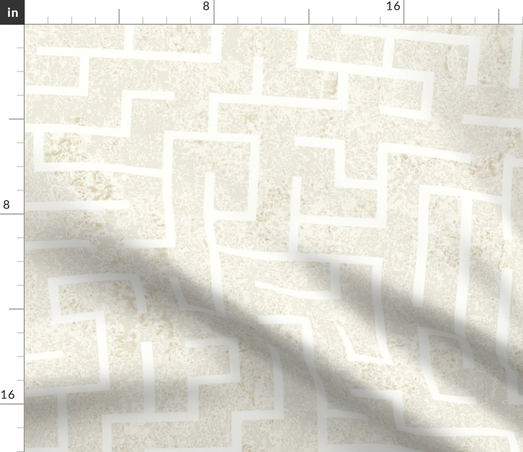 Maze Warm minimalism white limestone wallpaper