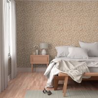 Maze warm minimalism peachy brown wallpaper