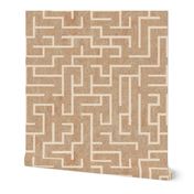 Maze warm minimalism peachy brown wallpaper