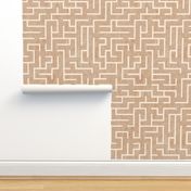 Maze warm minimalism peachy brown wallpaper