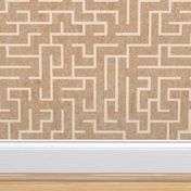 Maze warm minimalism peachy brown wallpaper