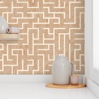 Maze warm minimalism peachy brown wallpaper