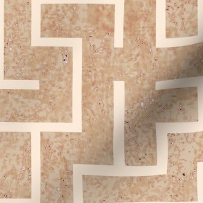 Maze warm minimalism peachy brown wallpaper