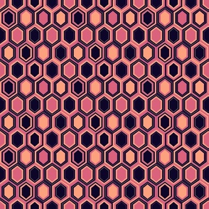 Retro Hexagons (6") - orange, pink, purple (ST2023RH)